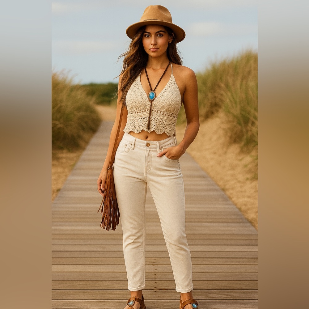 AG Adriano Goldschmied Cream Skinny Jeans